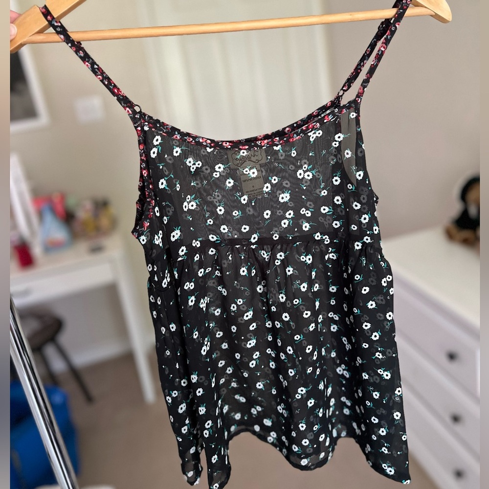 Sheer Babydoll Floral Top